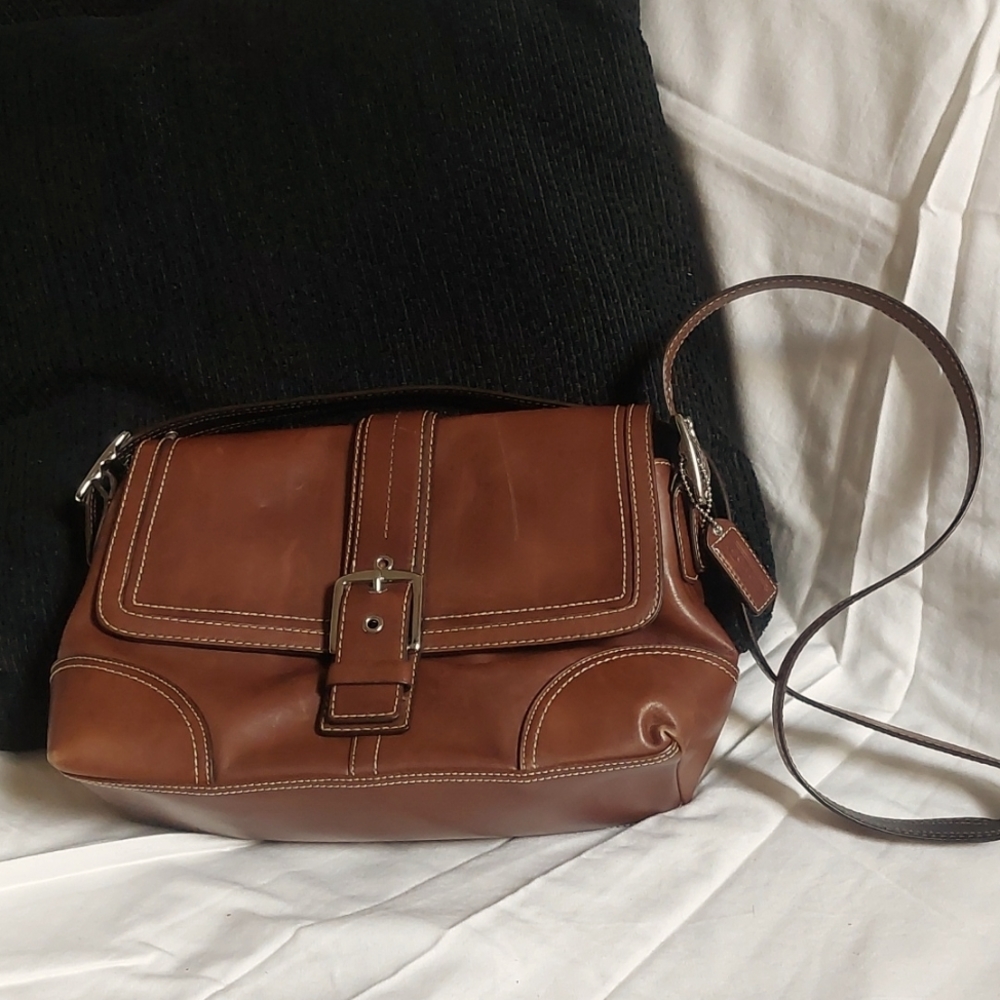 Coach brown leather crossbody